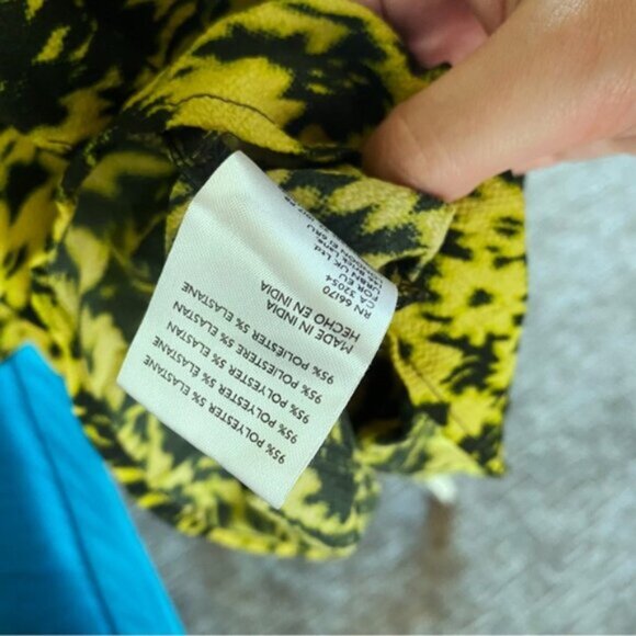 Urban Outfitters | Camille Mini Frock Dress Yellow Green Digitized Floral Print - Picture 12 of 16